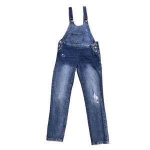 Zara Adjustable Strap Distressed Jean Overalls Size Small Junior’s